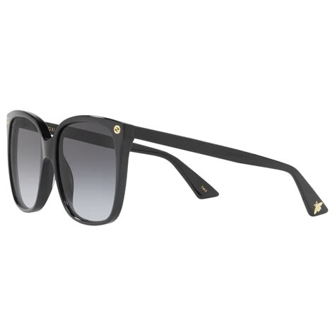 gucci gg0022s square sunglasses matte black/grey gradient|57mm gradient square sunglasses gucci.